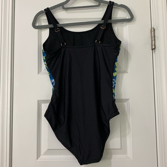 BEACH PARTY Blue and Green Patterned Swimsuit - Picture 2 of 5